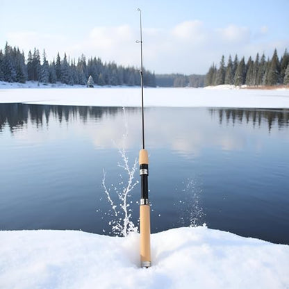 2Pcs LCE Fishing Rod, Fishing Rods Ice Fishing Rods Pen Pole Lures Fishing Tackle Spinning Casting Hard Rod Without Reel Useful and Practical Fishing Rod and Reel Combos Hunting and Fishing (75cm)
