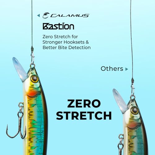 Calamus Bastion Braided Fishing Line -Abrasion Resisting Braided Lines – Thin Diameter Superline – Zero Stretch – 4 Strand MultiTuf Fiber Braid Line - color: X4-Moss Green, size: 6 LB - 300 Yds