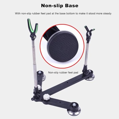 Fishing Rod Holder Adjustable Ground Stand - Foldable Stainless Steel Pole Support Ground Bank Mount Bracket with Ice Spike for Bank Fishing
