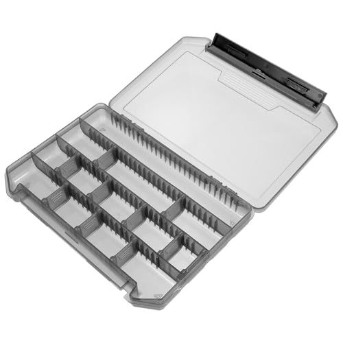 Hemobllo Portable Fishing Tackle Box with Multi-Compartment Storage Gray Sturdy Organizer for Lures Hooks and Accessories Lightweight Fishing Gear Container Suitable for Kayak