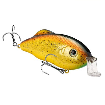 Strike King Hybrid Hunter Shallow Jr. Fishing Lure, Shallow Diving Crankbait, 90-Degree Bill, 3D Eyes, Loud Rattle, Dives 1 to 3-Feet,Size 4 & 6 Treble Hooks - color: Bully, size: 1 oz