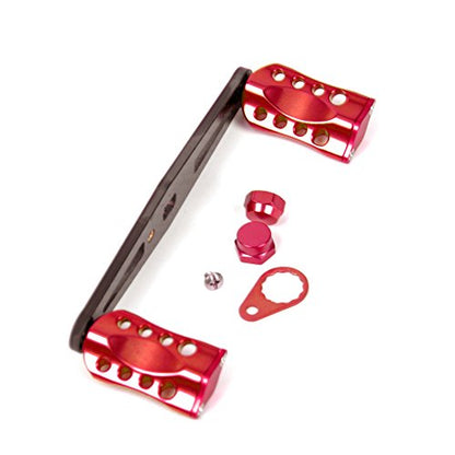 NEW Replacement Carbon Fiber 6061 Aviation Aluminum Fishing Reel Handle knobs Accessories for Baitcasting Rocker - color: 02S-S RED