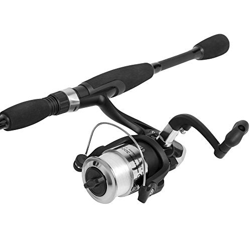 Fiberglass Fishing Pole - Strike Series 78-Inch Collapsible Rod and Spinning Reel Combo, EVA Handle, Pre-Spooled Reel, Fishing Gear for Catching Walleye, Bass, Trout, and More by Wakeman - color: Blackout
