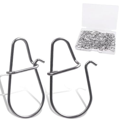 AGOOL Crankbait Snaps Snap Clips for Bass Lures, 100/200pcs Duo Lock Lure Snaps Stainless Steel Quick Change Fishing Speed Clips Connector Freshwater Bass Fishing - style: #1-22LB-100PCS
