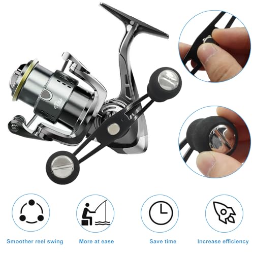 Fishing Reel Handle, Black | Baitcaster Handle, Non-Slip EVA Grip, Compatible with Abu Garcia and Daiwa Baitcasting Reels, Left/Right Hand Installation