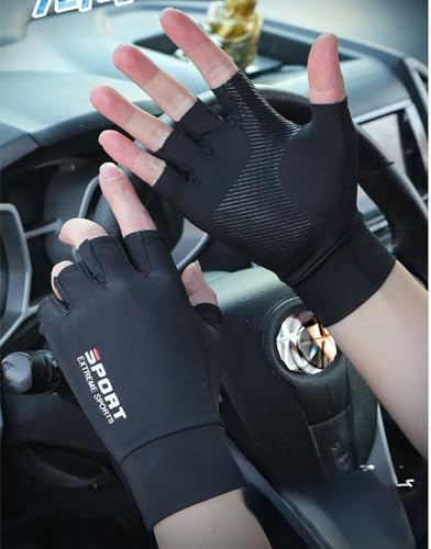 UV Sun Protection Fingerless Gloves for Men Outdoor Driving Fishing Gloves