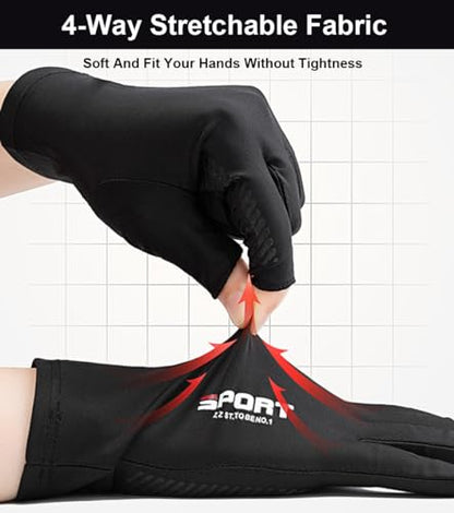 SUJAYU UV Protection Gloves - Driving, Sailing, Kayak & Paddling Gloves with Sun Protection for Men & Women - color: Black, size: Medium