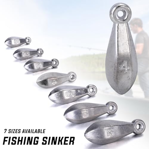 Sougayilang Fishing Weights Sinkers Bank Sinkers Bullet Weights for Surf Fishing Pier Bank Fishing Saltwater Fishing Gear 1oz to 12oz - size: 3oz 8pcs