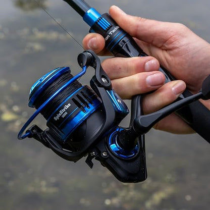 Reaction Tackle SpinStrike Spinning Reel, Lightweight Aluminum Fishing Reel with 5 Plus 1 Ball Bearings, Smooth Adjustable Drag, Corrosion Resistant for Bass Walleye and Inshore - size: 3000
