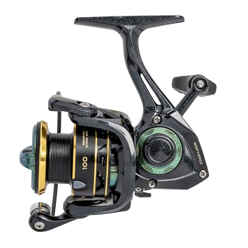 Lew’s Wally Marshall Signature Series Spinning Fishing Reel, 5+1 Bearings, Graphite Frame and Rotor, Interchangeable Retrieve, Green/Gold - size: 50 (Clam Packaging)