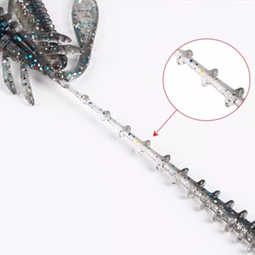 20PCS Fishing Crawfishes Lure Soft Shrimp Baits Lure Artificial Lure Swimbait Soft Lures for Freshwaters Saltwater - color: Wine red 5cm