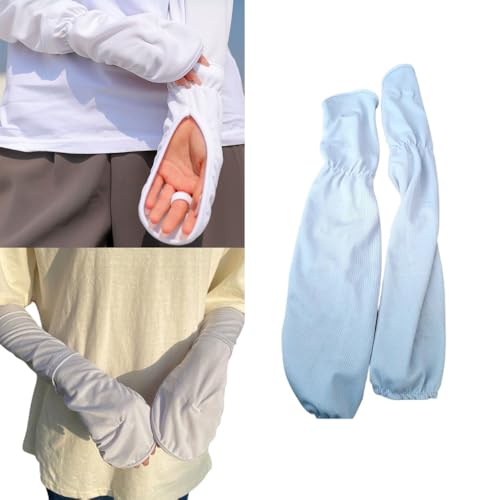 2 Pair Sun Gloves UV Sun Protection Driving Gloves Non-Slip Fingerless Cooling Arm Sleeves Hand Covers for Sunblock Sunscreen Women Driving Biking Mowing Lawn Summer Outdoor Cycling