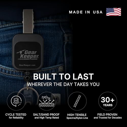 Gear Keeper Badge Reel and ID Badge Holder - Heavy Duty Retractable Keychain with Carabiner Mount - Micro Retractable Keychain, ID Card Holder, Tool Retractor - 30” Extension - USA Made - style: Carabiner