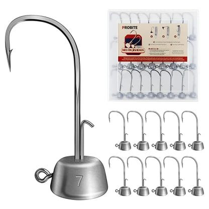 Ned Rig Jig Heads Kit – 30pcs Mushroom Jighead Hooks for Bass & Crappie Fishing Lures, Perfect for Soft Plastic Baits in Freshwater & Saltwater - size: 1/4oz