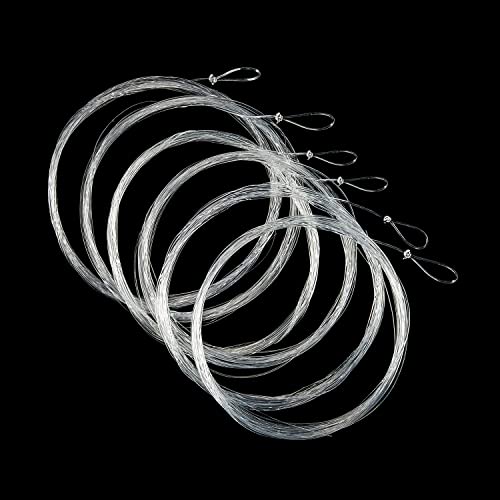 Piscifun Fly Fishing Leader with Pre-Tied Loop, Tapered Fly Line Leader, Nylon, Clear, 6 Pack, 7.5FT, 9FT, 12FT, 0X 1X 2X 3X 4X 5X 6X 7X - size: 12ft-6 pack, style: 5x-3.7lb