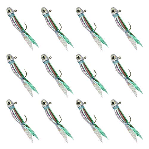 YZD Silverside Minnow Crappie Jig 12pcs - color: 03 Green