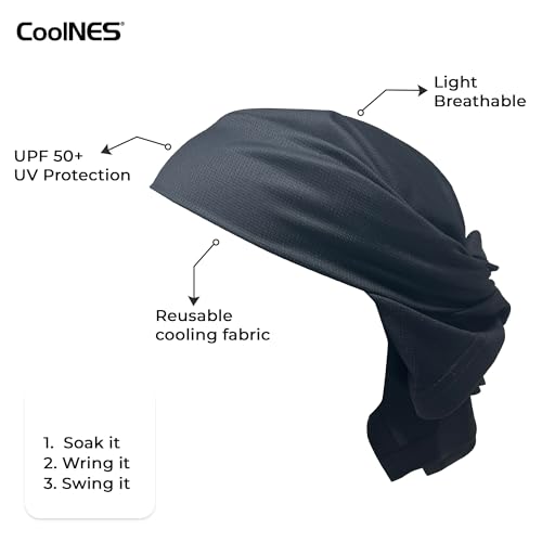 CoolNES - Cooling Bandana Adjustable Cools Instantly When Wet UPF 50 - color: Black