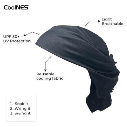 CoolNES - Cooling Bandana Adjustable Cools Instantly When Wet UPF 50 - color: Black