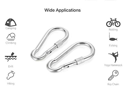 1PCS M5 Double Ended Swivel Hook 304 Stainless Steel Eye to Eye Swivel Shackle Ring Connector + 2PCS M5 Snap Hook - size: M5