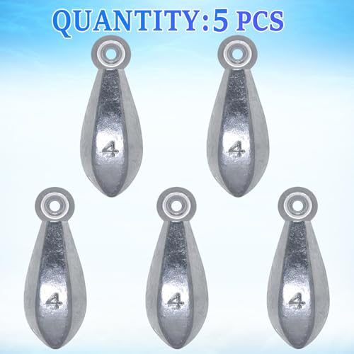 Fishing Weights Sinkers Bank Sinkers | Ocean Saltwater Surf Fishing Gear Fishing Assortment 1oz 2oz 3oz 4oz 5oz - style: 4oz-5pcs