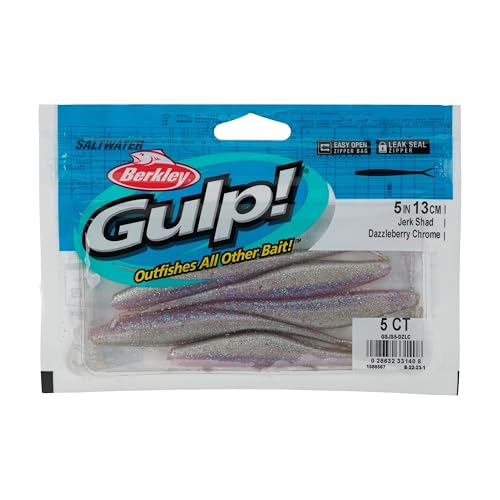 Berkley Gulp! Saltwater Jerk Shad Fishing Soft Bait - color: Dazzleberry Chrome, size: 5"