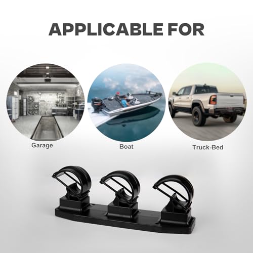 VEYWANE Fishing Rod Racks for Boat/Wall/Truck Bed, 3-Poles Storage Holders with Rubber Band Clips - color: 2 Racks for 3 Rods
