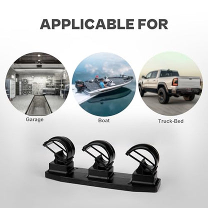 VEYWANE Fishing Rod Racks for Boat/Wall/Truck Bed, 3-Poles Storage Holders with Rubber Band Clips - color: 2 Racks for 3 Rods