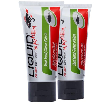 Liquid Mayhem Shad Fish Attractant Gel 60 ml / 2 oz · 60 Uses – Real Anchovy Bait & Aminos | UV-Enhanced Long-Lasting Gel – All Lure Types - size: 2-Pack