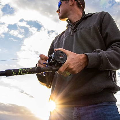 Piscifun Chaos XS Baitcasting Fishing Reel, Reinforced Metal Body Round Baitcaster Reel, Smooth Powerful Saltwater Inshore Surf Trolling Reel, Conventional Reel for Catfish, Musky, Bass, Pike - color: Blue, style: 40 Right Hand Retrieve