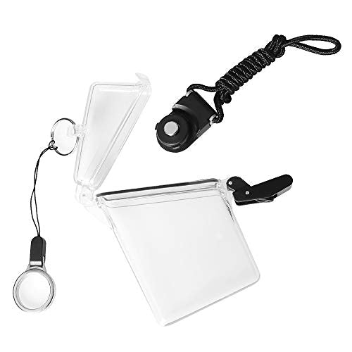 1 Pack Vertical Clear Waterproof Sport ID Card Badge Holder Case,with Lanyard & Carabiner Hard Crush Proof Watertight Holder,for Multiple Credit Cards, Registration, ins Card Heavy Duty Hard Plastic