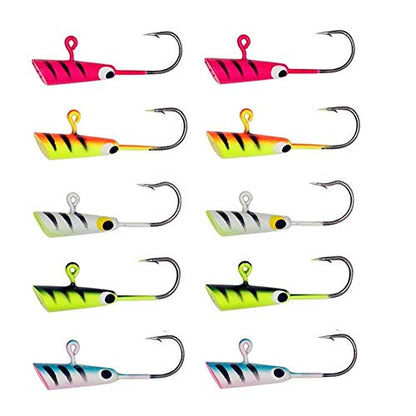 Ice Fishing Jigs Fishing Bait Jigging Lures Kit Winter Metal Lures - color: 1.10inch/0.07inch-10pcs
