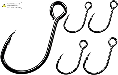 THKFISH 50pcs/100Pcs Box Inline Single Hooks Replacement Fishing Hooks for Lures Baits Inline Circle Hooks Large Eye with Barbed Saltwater Freshwater #2#1 1/0 2/0 3/0 - color: 50pcs-black