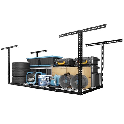 FLEXIMOUNTS 3x6 Overhead Garage Storage Adjustable Ceiling Rack 72" Length x 36" Width x 40" Height, 450lbs Weight Capacity, Black, Classic Series - color: Black, size: 3x6 ft