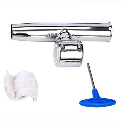 Amarine Made 4-Pack Stylish Stainless Steel Clamp on Fishing Rod Holder for Rails 7/8" to 1"