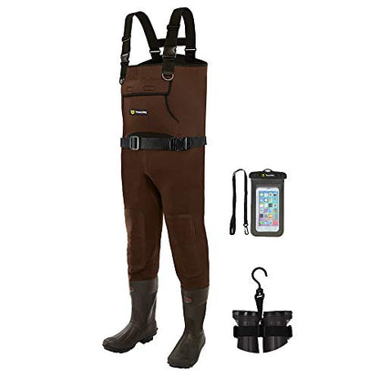 TIDEWE Neoprene Chest Waders for Men, Waterproof Bootfoot for Hunting | Warm Waterproof Slip-Resistant Men's Bootfoot Fishing Waders for Hunting & Wetland Work - size: 10