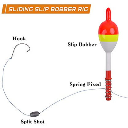 Fishing Bobbers Floats,Wood Slip Bobber Fishing Spring Oval Stick Slip Balsa Bobber for Crappie Catfish Trout Panfish Walleyes Fishing Tackle Accessories - color: 1.18in X 0.79in X 3.54in - 10pcs
