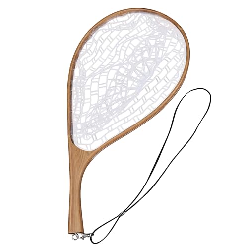 Wooden Fishing Nets - Rubber Fishingnets, Fly Fishing Dipnets, Fishing Nets with Handles - color: White, style: White Silicone Mesh