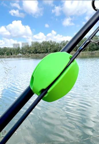 10Pcs Silicone Fishing Rod Holder Straps, 5 Hole Portable Fishing Rod Fixed Ball, Rubber Fishing Pole Clips Fly Fishing Accessories - color: Green