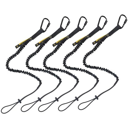 TRSMIMA Safety Tether Tool Lanyard - 5 Pack Stretch Strap Safety Fall Protection Tools Leash with Screw Lock Carabiner Clip - size: 5-pack