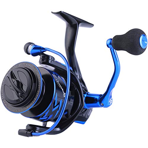 Sougayilang Fishing Rod and Reel Set Carbon Fiber Telescopic Fishing Rod 12+1BB Spinning Reel with Carry Case for Saltwater Freshwater - color: blue, size: 5.91 ft - 2000