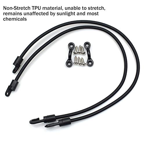 Rod Tamer Deck Mount Rod Straps 2 Pack, 6mm Kayak Boat Fishing Rod Tamer Strap Deck Mount Connector Gunwale Mount Fishing Rod Holders Down Strap (18 inch) - color: Black x 2pack