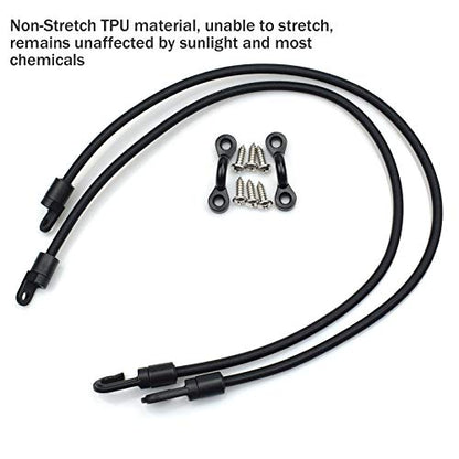 Rod Tamer Deck Mount Rod Straps 2 Pack, 6mm Kayak Boat Fishing Rod Tamer Strap Deck Mount Connector Gunwale Mount Fishing Rod Holders Down Strap (18 inch) - color: Black x 2pack