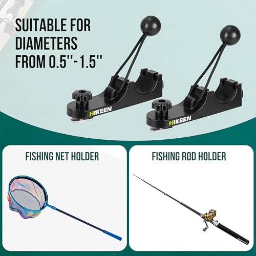 Hikeen Kayak Paddle Holder, Fishing Net Fishing Rod Holder, Track Mount Accessories for Canoe, Paddle Board