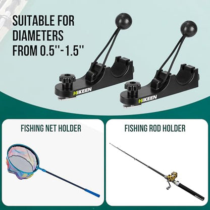 Hikeen Kayak Paddle Holder, Fishing Net Fishing Rod Holder, Track Mount Accessories for Canoe, Paddle Board