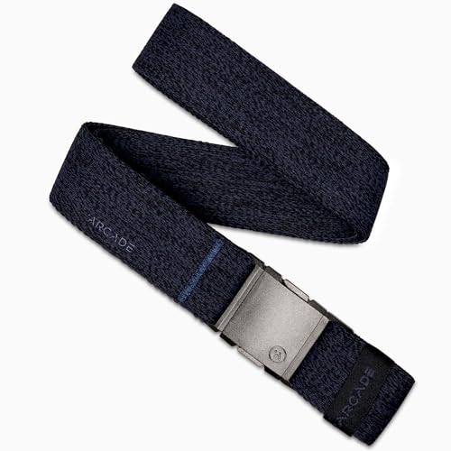 Arcade Belts A2 Unisex Adventure Belt: Heavy Duty Stretch, Metal Free Buckle - color: Atlas - Heather Navy, size: Standard (Up to 40"); 1.5" Wide