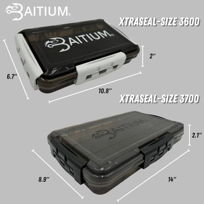 Baitium XTRAseal Waterproof Fishing Tackle Box Organizer, Tackle Boxes With Dividers, Tacklebox for Fishing, 3600 3700 Tackle Tray, Fishing Gear - size: 3600 (10.6" x 6.7" x 2")
