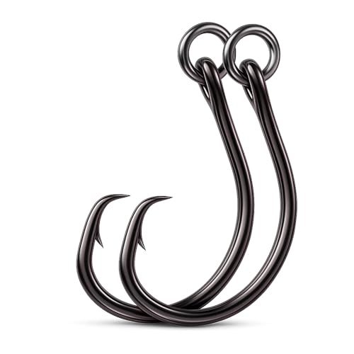 9KM DWLIFE Circle Hooks 4X 25Pcs Strong Corrosion-Resistant High-Carbon Steel Fishing Hooks with Ring for Catfish, Bass Saltwater Circle Hooks - size: 4/0#