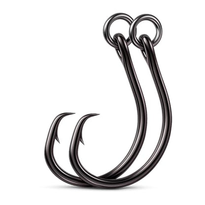 9KM DWLIFE Circle Hooks 4X 25Pcs Strong Corrosion-Resistant High-Carbon Steel Fishing Hooks with Ring for Catfish, Bass Saltwater Circle Hooks - size: 2/0#