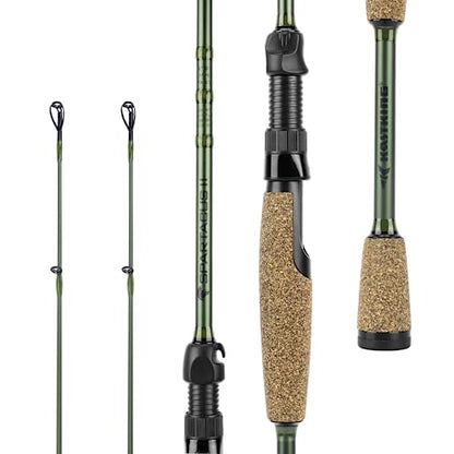 KastKing Spartacus II Fishing Rods - IM6 Graphite Blanks Casting & Spinning Rods, 2-Piece Rods with Extra Tip Section, PTS Power Transition System, KastFlex Technology, Rubber Cork Handle - size: 7'3"- M- Fast (2pcs+ Extra Tip), style: Spinning