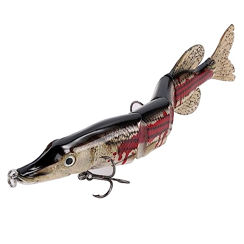 Large Multi Jointed Fishing Lures Bait,Big Giant Fishing Bass Lures,Crankbaits Swimbaits with Treble Hook - color: B3-10.24",3.8oz
